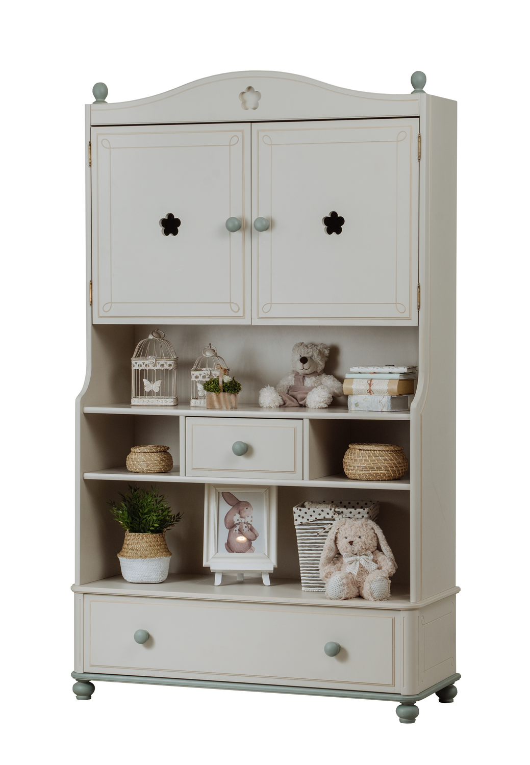 Стеллаж белый 2 ящика Бетти №9