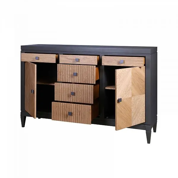 Комод с 6 ящиками дуб Фокстрот 326A ромб (бетон-дуб натуральный)