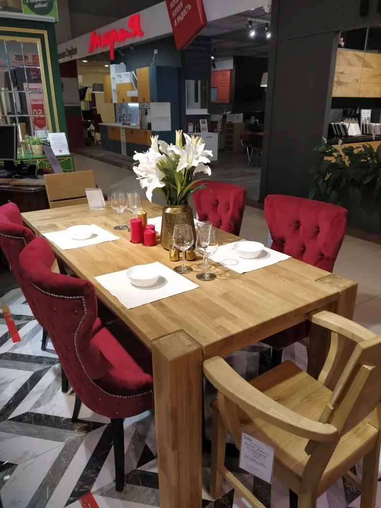 Стол обеденный массив дуба Аляска 2200*1000 (нога 140) "Премиум"