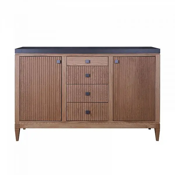 Комод с 4 ящиками массив дуба Фокстрот 324B рельеф (дуб натуральный/бетон)