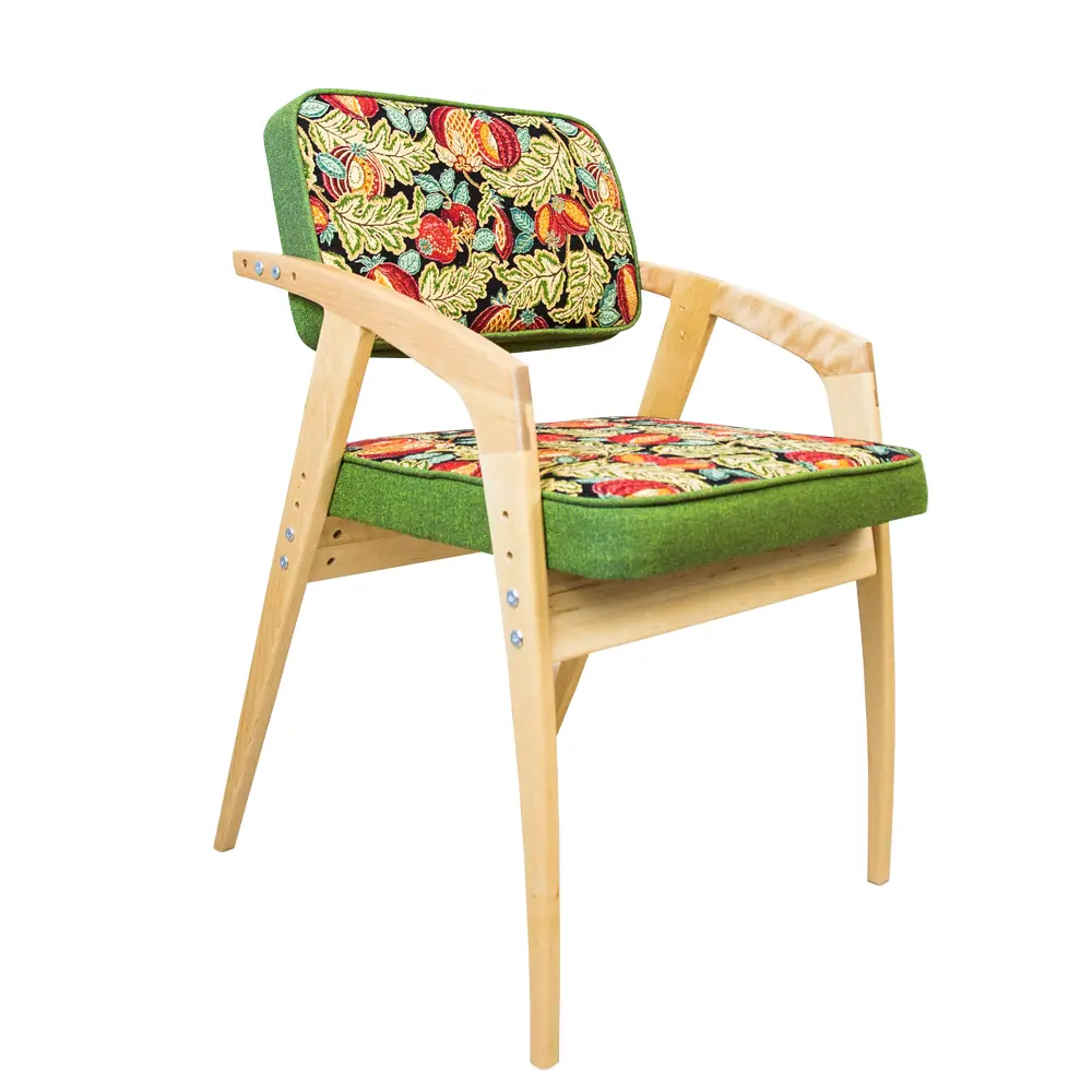 Стул Rabbit Wood Бруно гобелен Гранаты+рогожка Олива