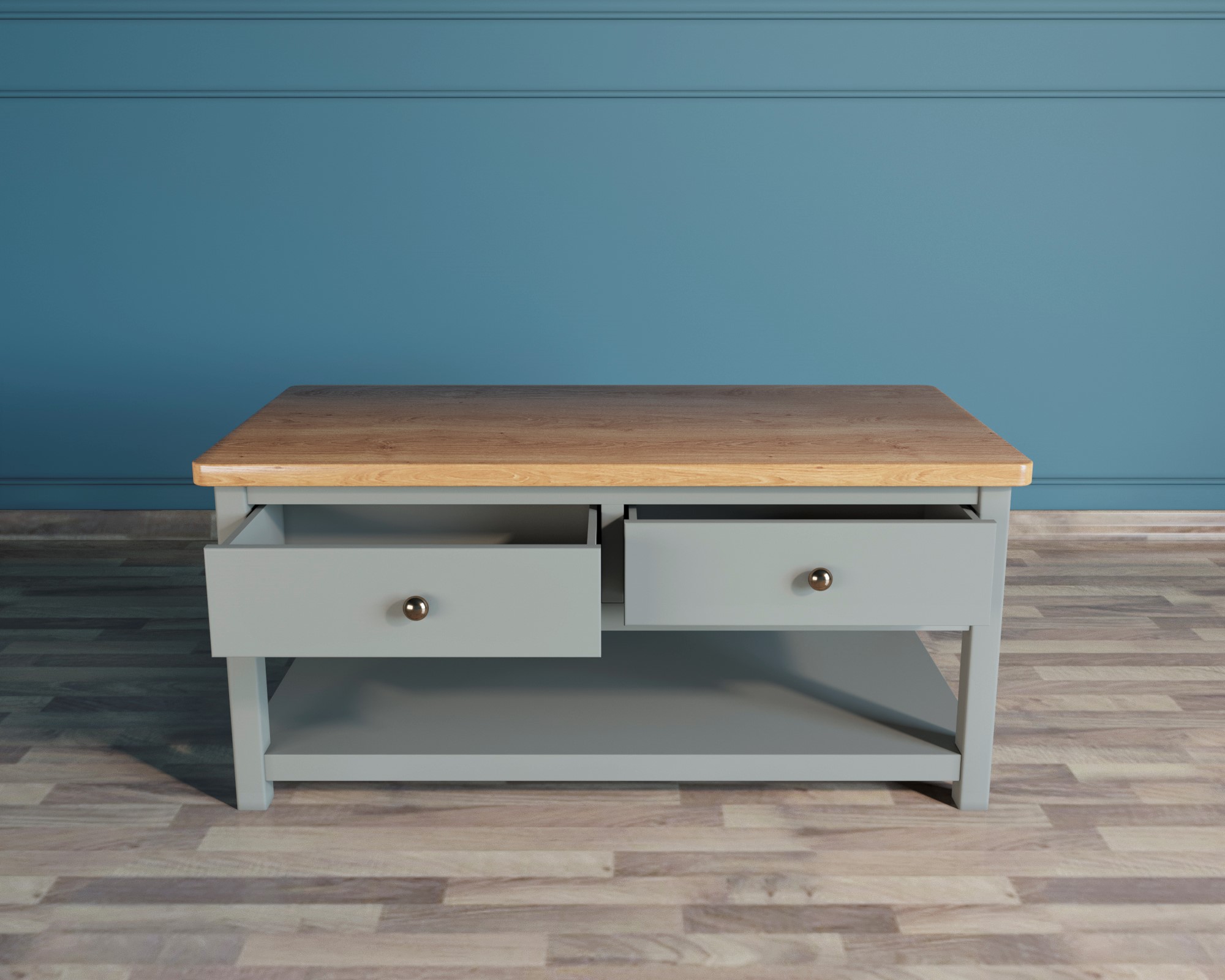 Журнальный стол с 2 ящиками "Jules Verne" серый