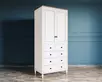Шкаф с 5 ящиками белый на ножках двухстворчатый «Odri"