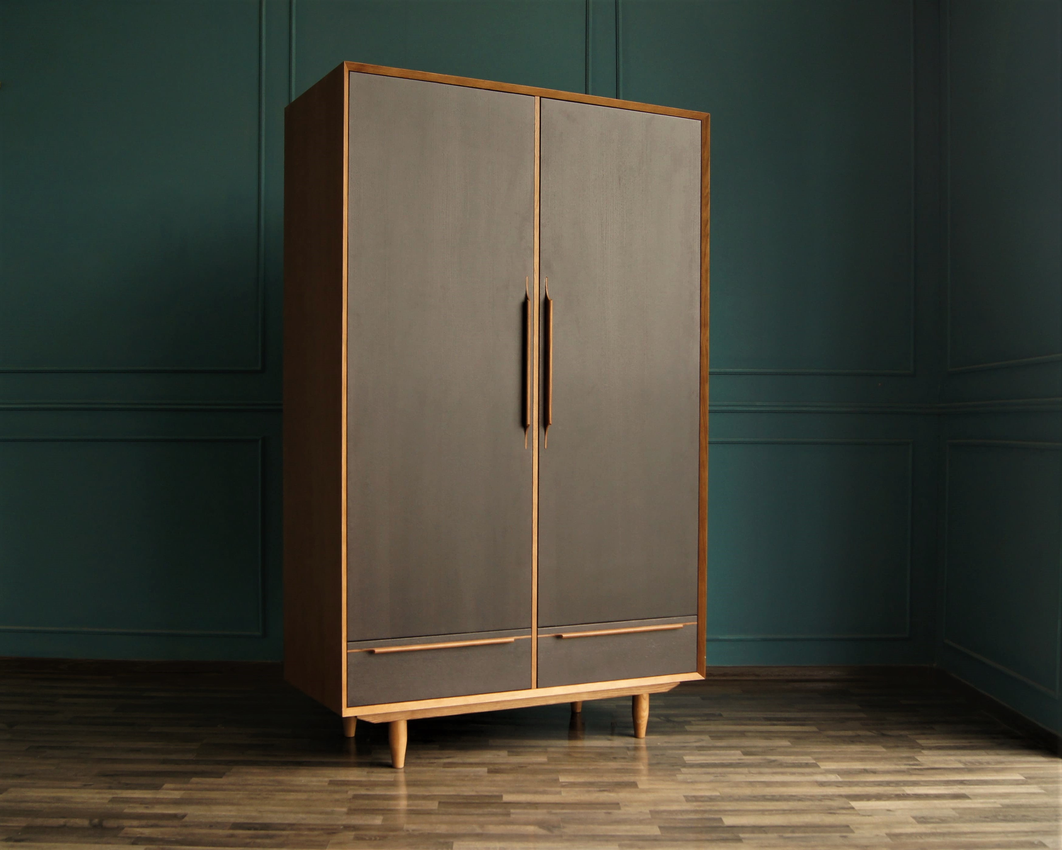 Шкаф двустворчатый "Bruni Black" с двумя ящиками