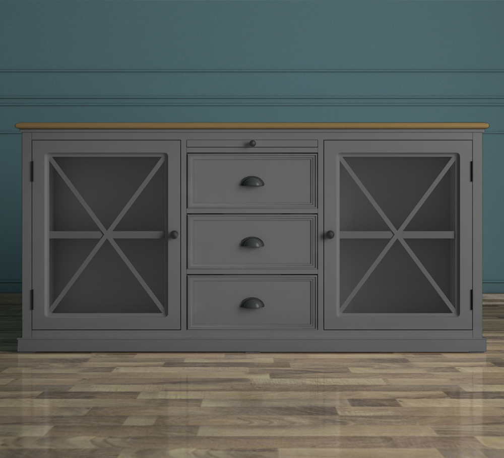 Серый комод "Palermo" с дверками