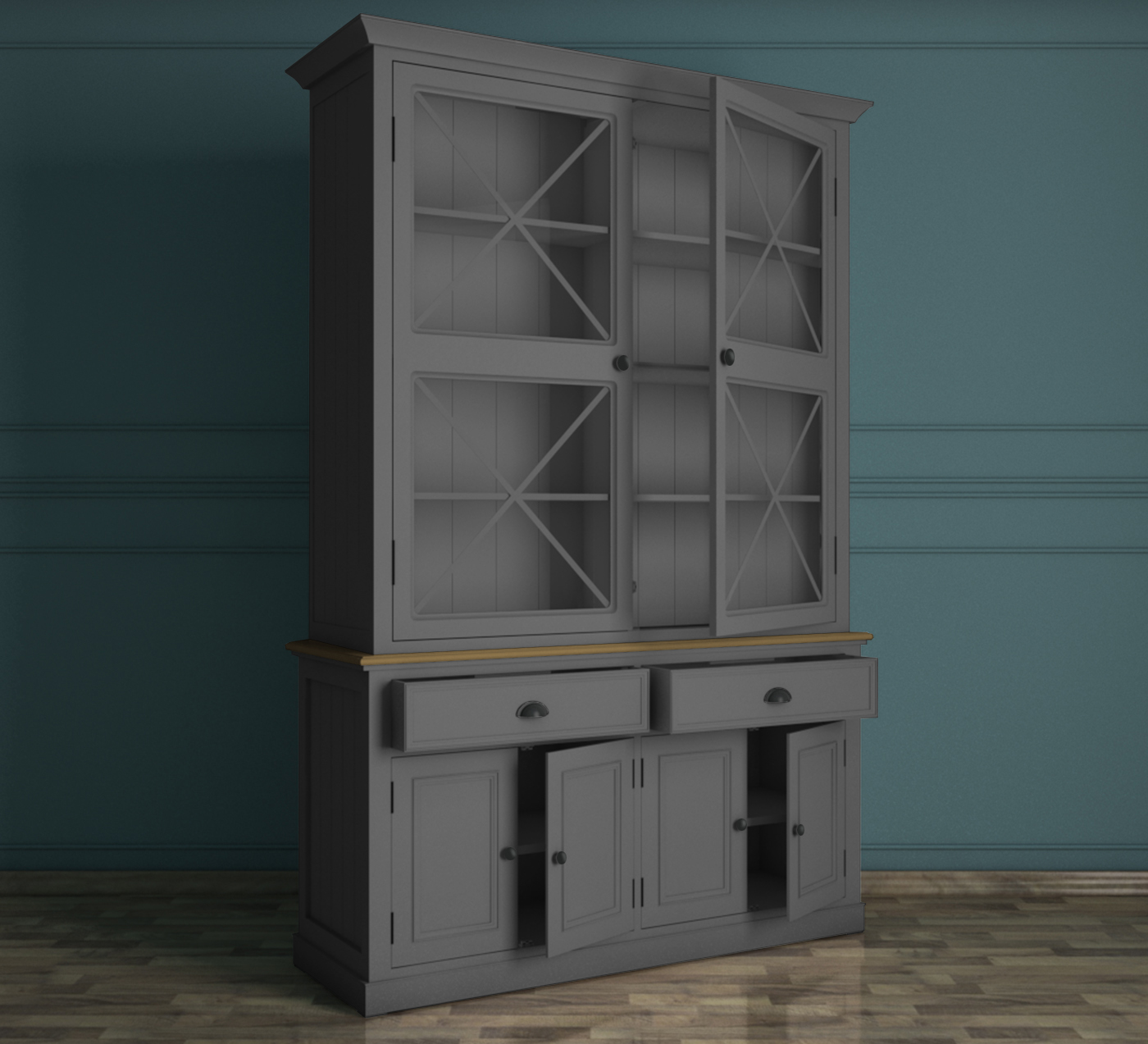 Серый буфет дерево "Palermo"