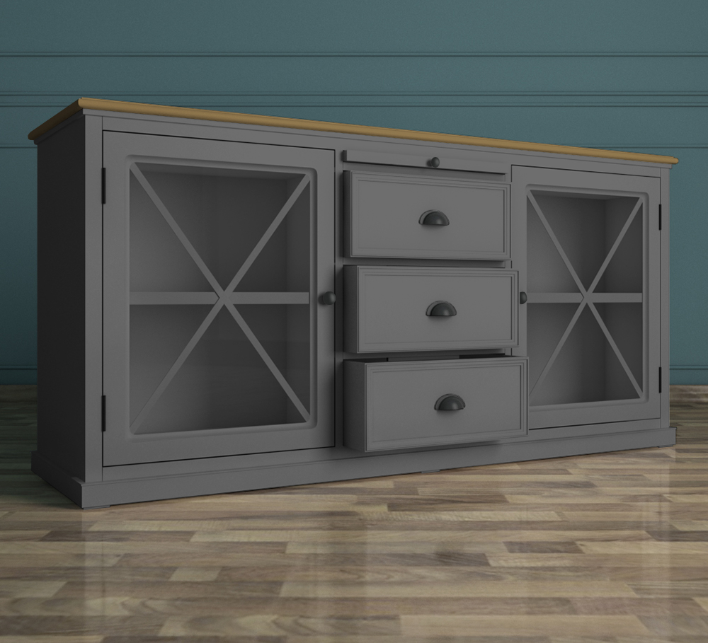 Серый комод "Palermo" с дверками