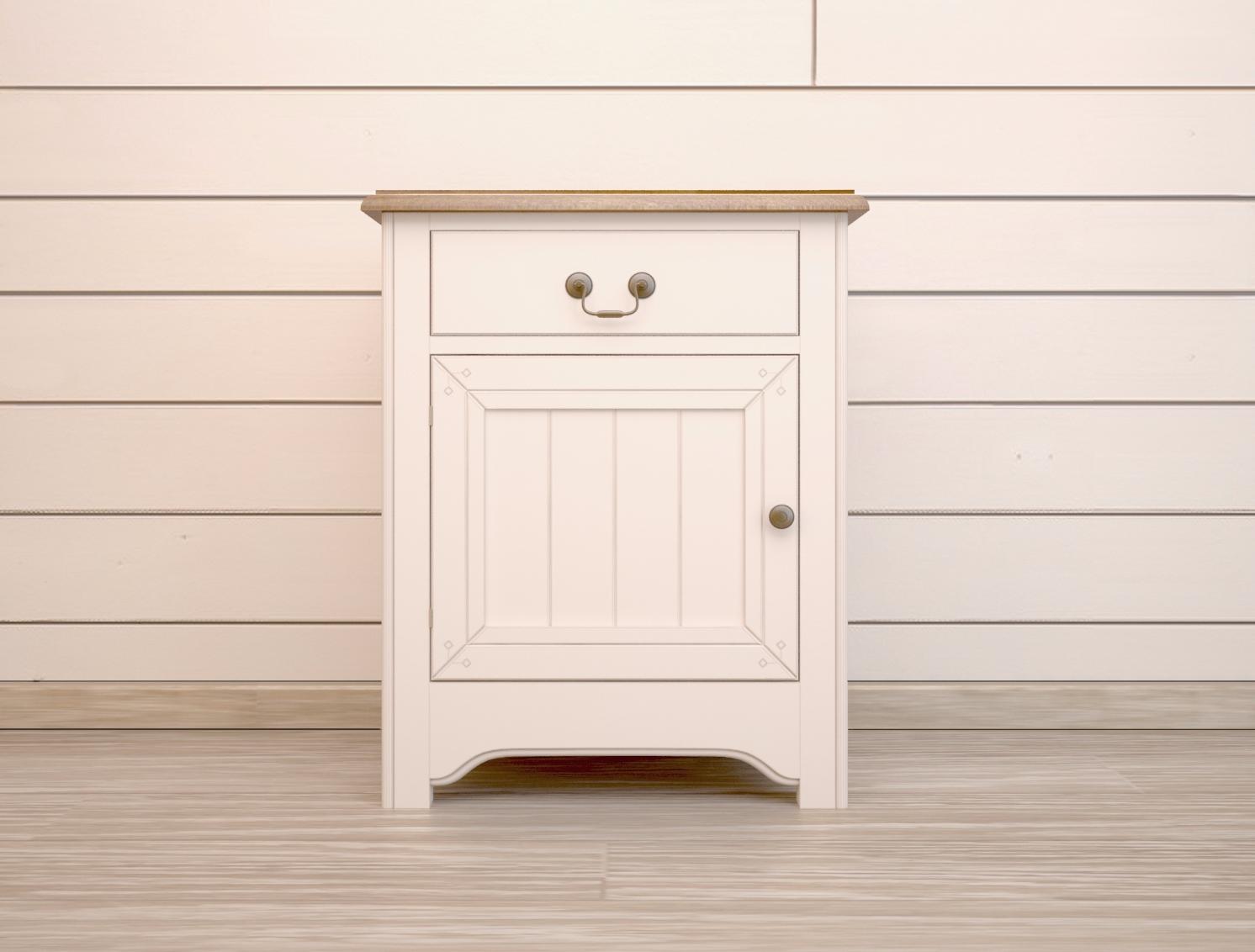 Бежевая прикроватная тумба "Olivia" с дверцей