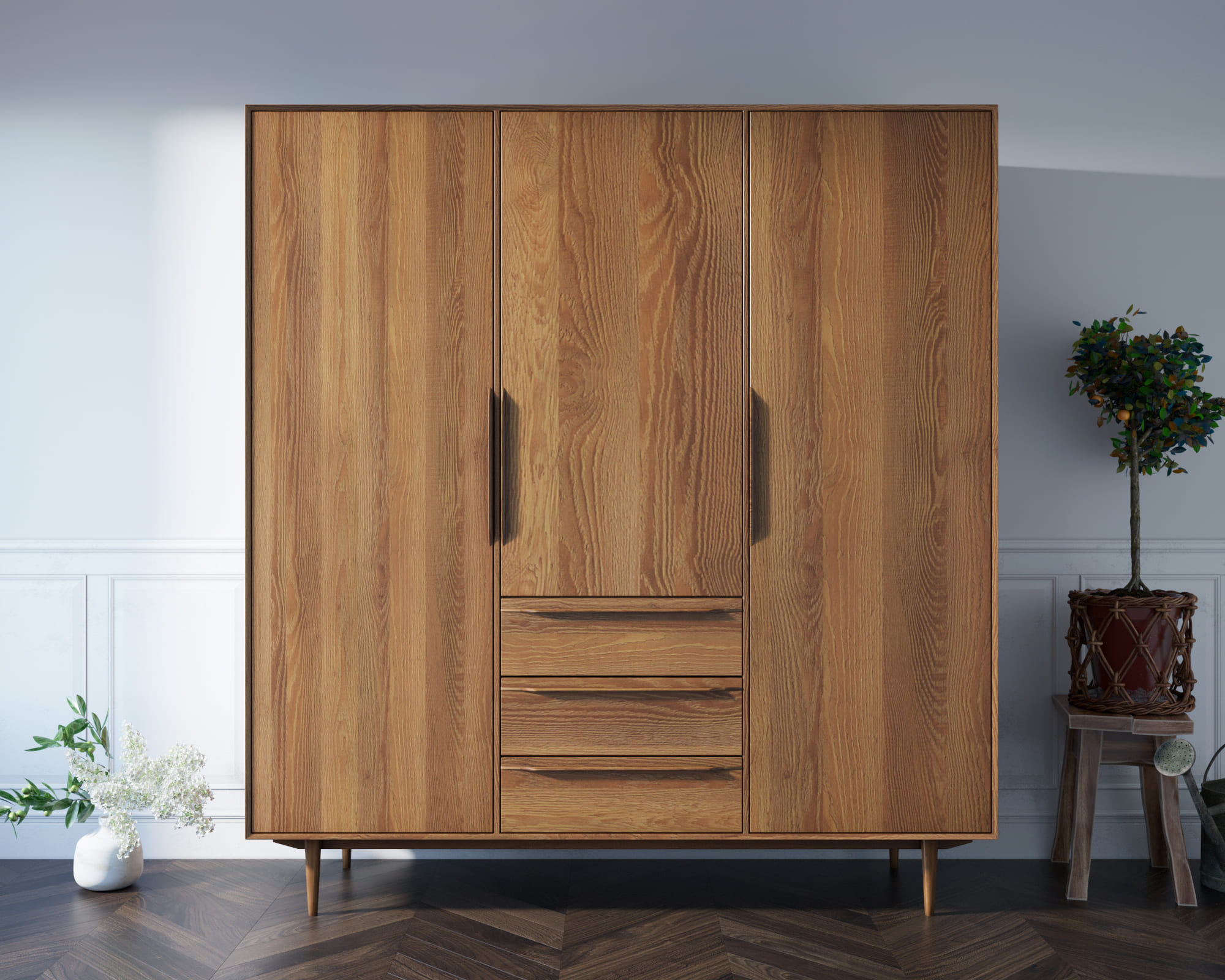 Шкаф в скандинавском стиле "Bruni" трехстворчатый