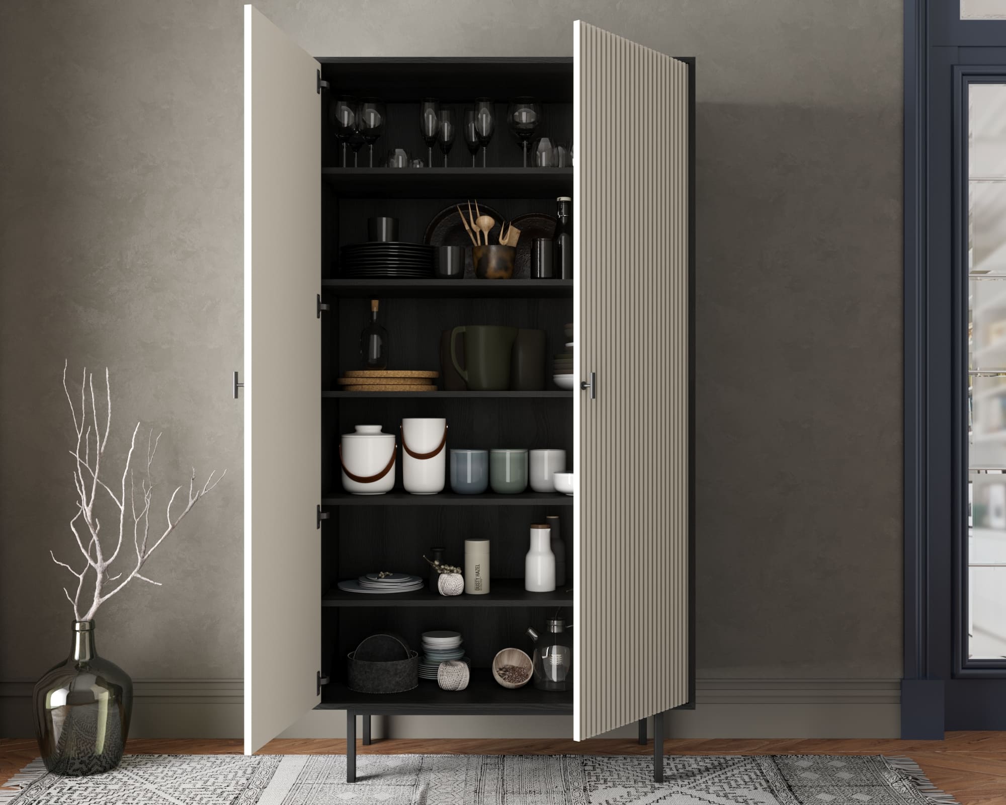 Шкаф двухдверный "Emerson" арт EM091/milky/L