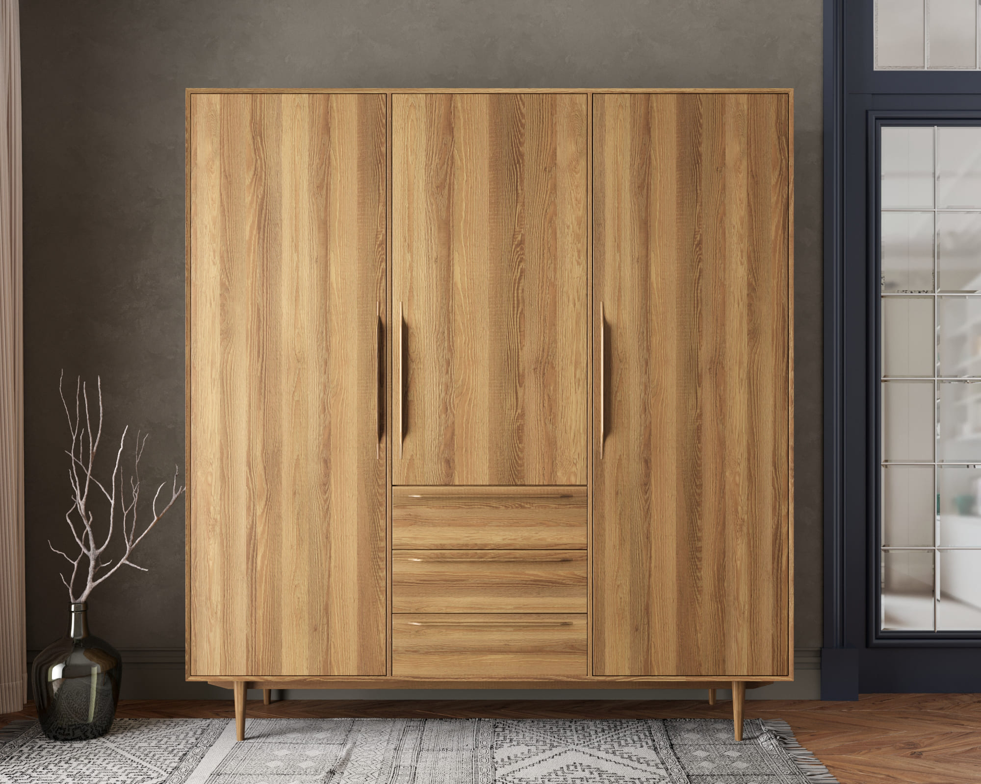 Шкаф в скандинавском стиле "Bruni" трехстворчатый