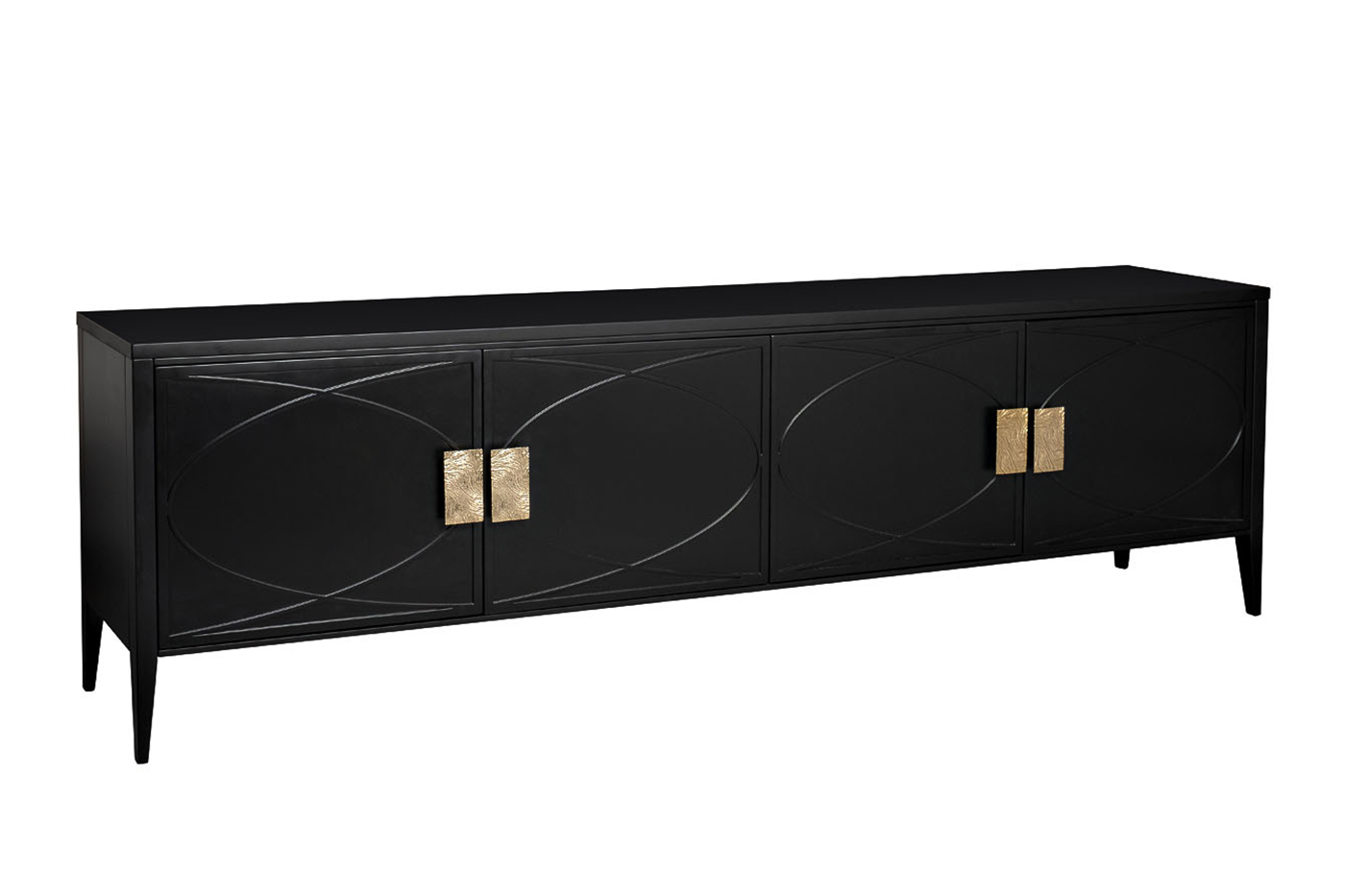 151SV-00005 Тумба под TV черная 200*60*40см