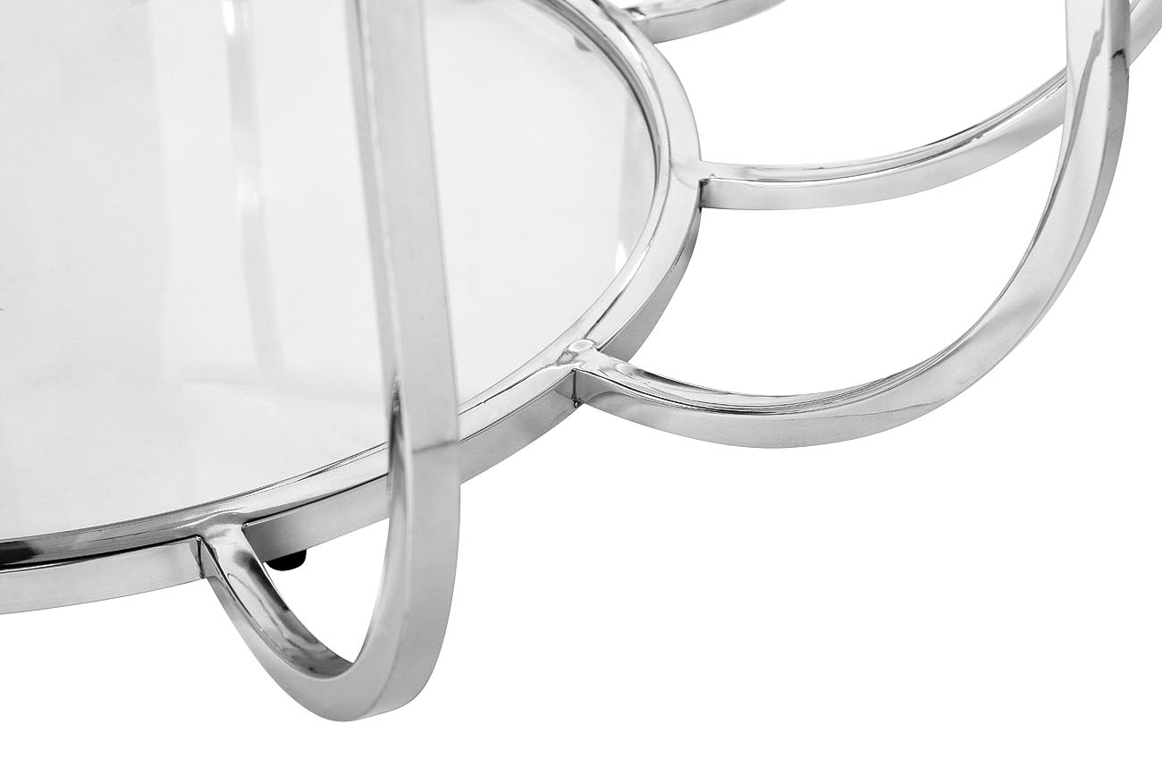13RXCT4033-SILVER Стол журнальный стекло прозр./серебро