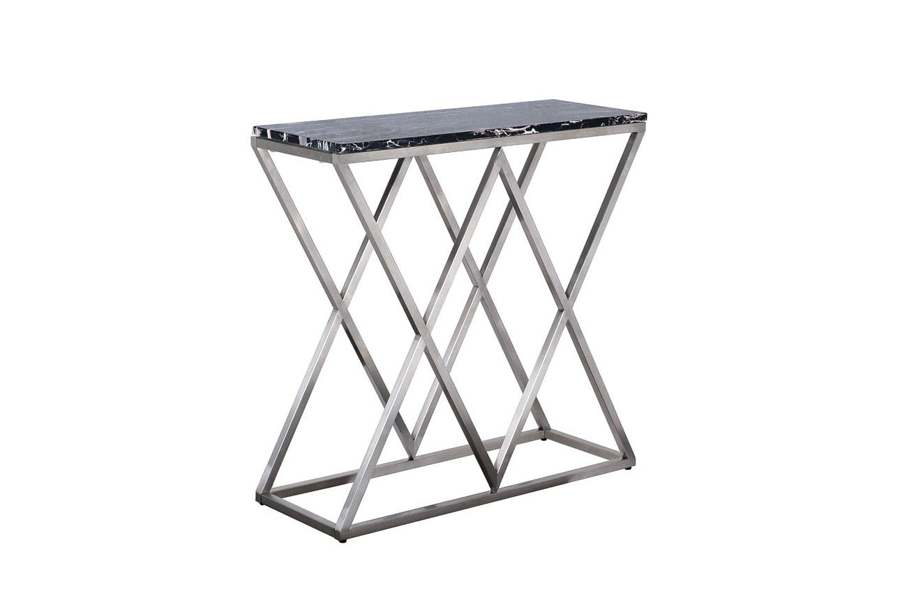 47ED-CST026/80 Консоль Nero Oriental, черный мрамор/ матовый хром