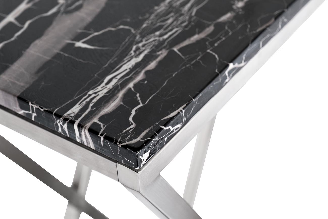47ED-CST026/80 Консоль Nero Oriental, черный мрамор/ матовый хром