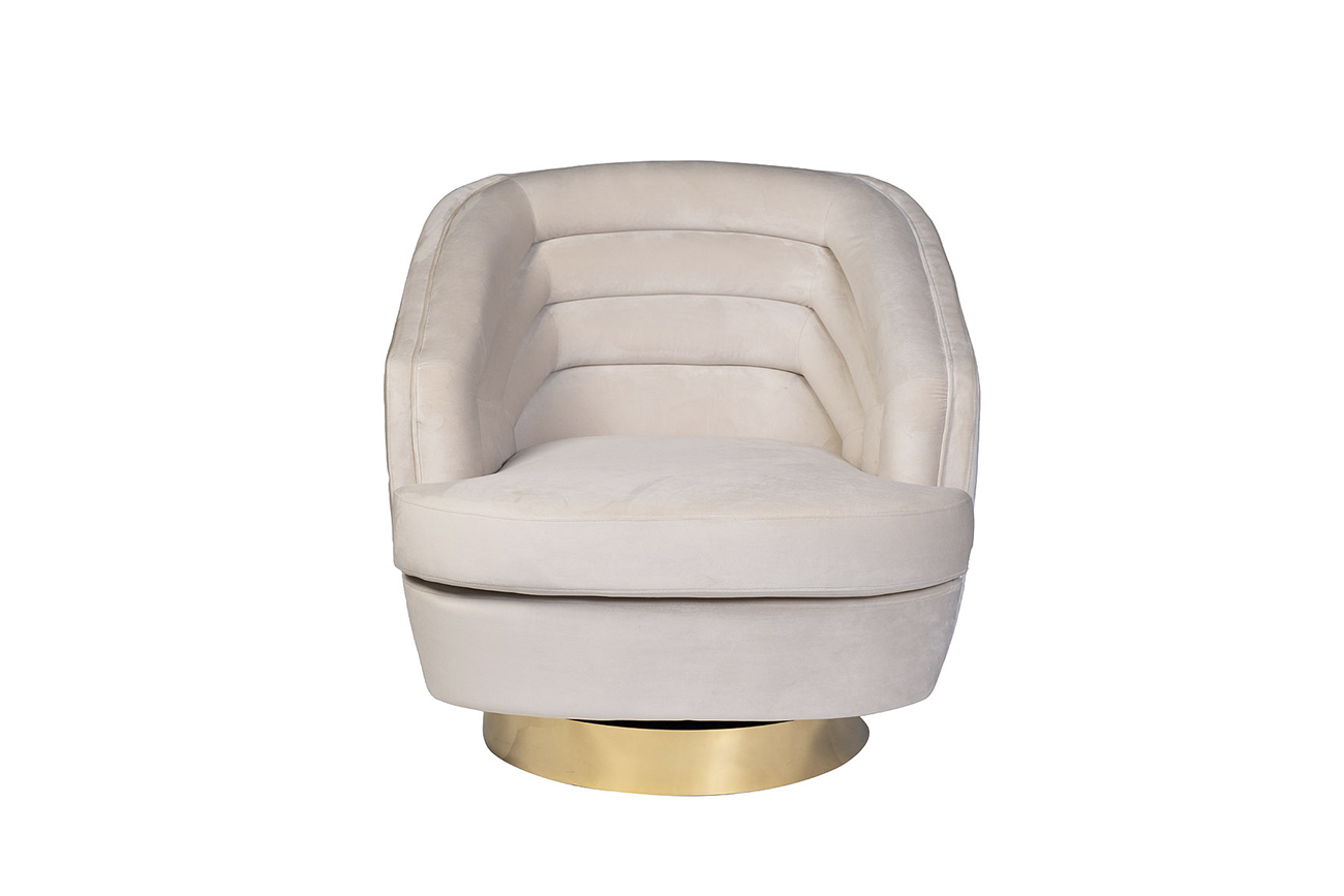 87YY-19388 CRE Кресло вращающееся, велюр кремовый
