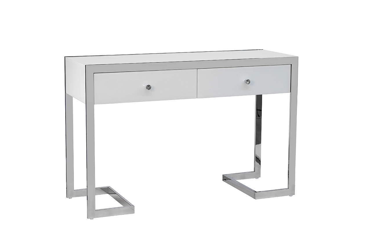 KFG103 Консоль, 2 ящика, белая/ хром