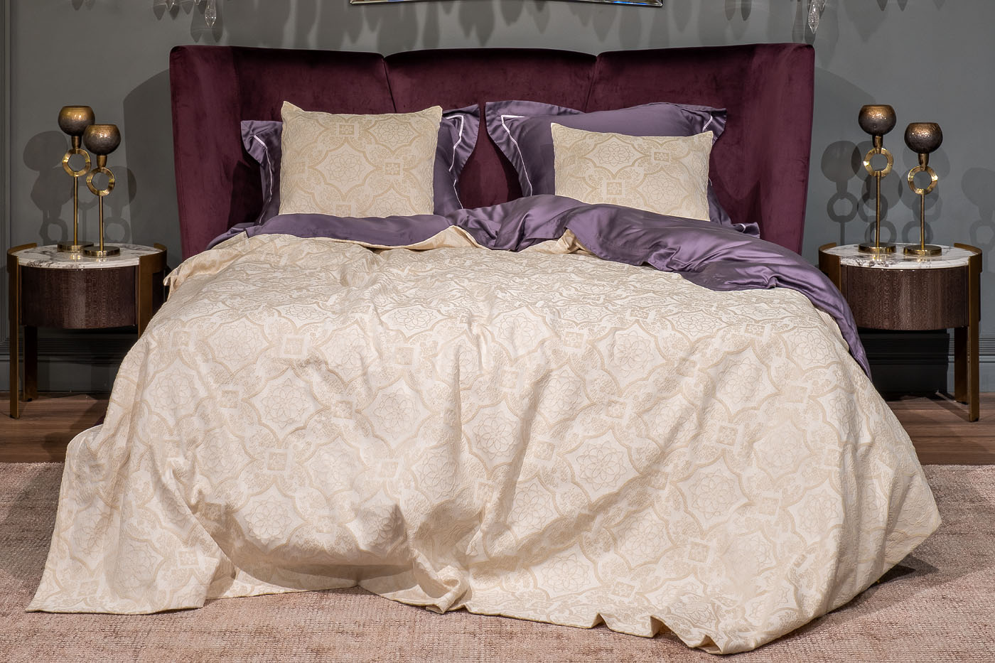 16AMR-NS180230-POKR BEG Покрывало Тиара беж