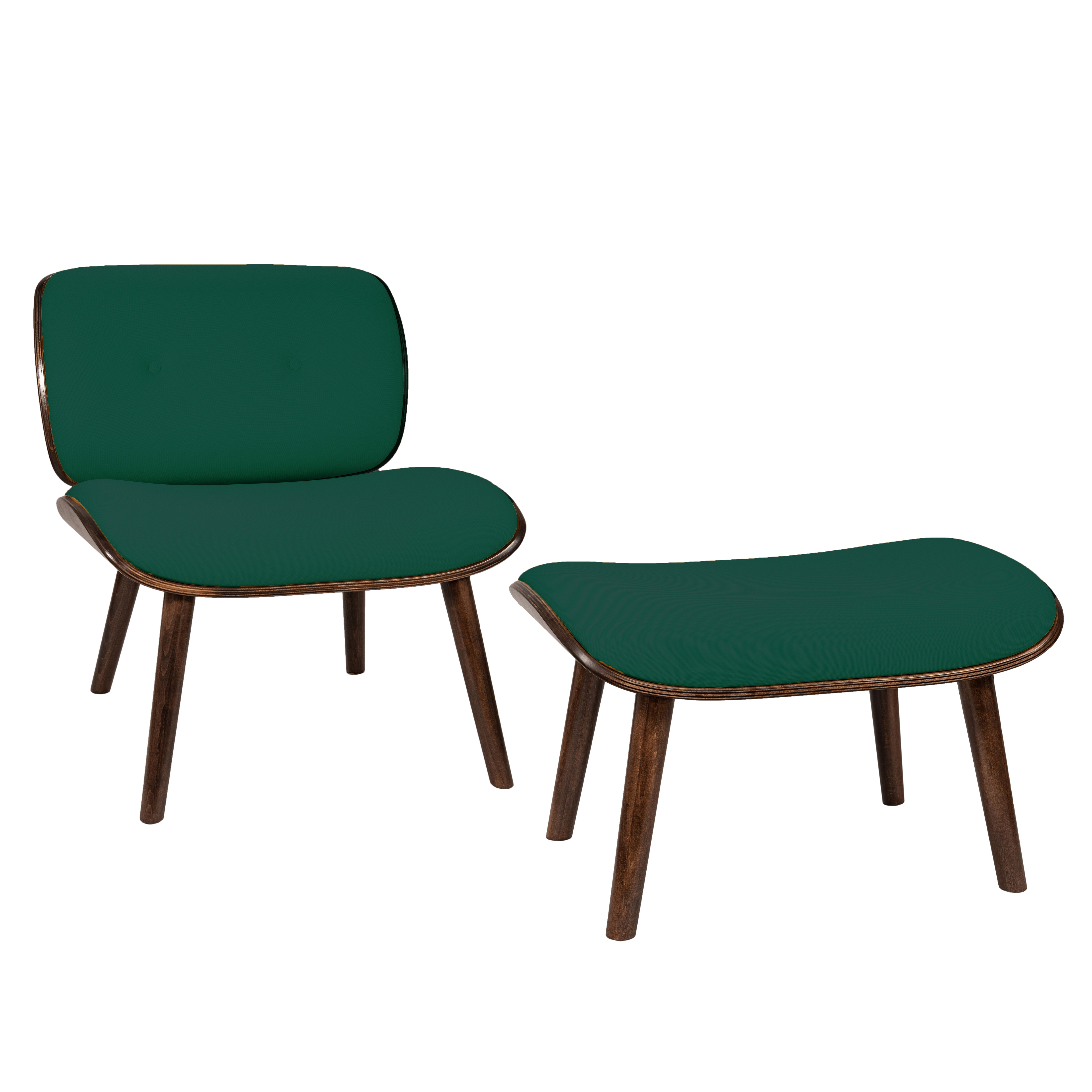 кресло Конда Фреш 25 зелёный каркас Орех