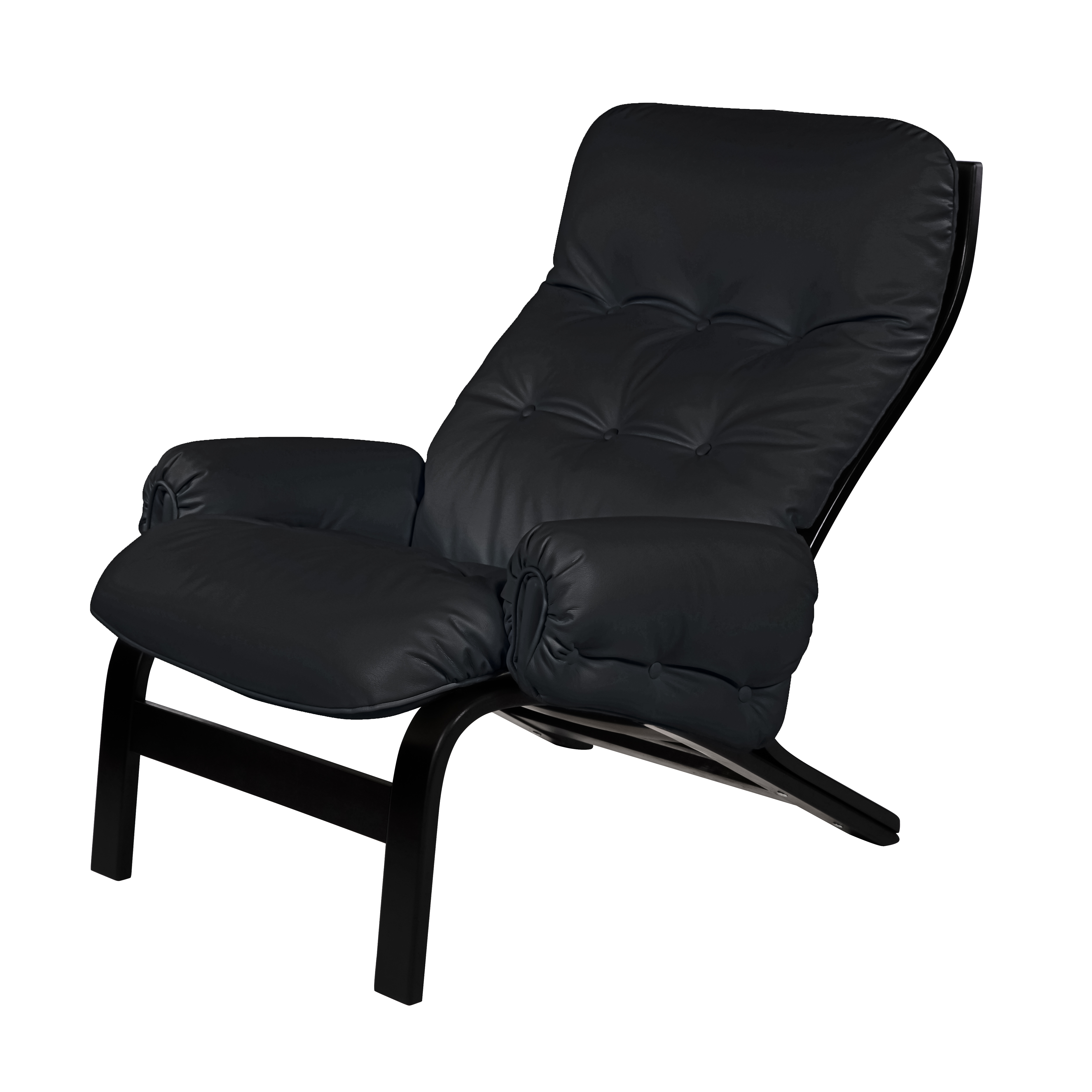 кресло Альбано Экокожа черный каркас Венге структура