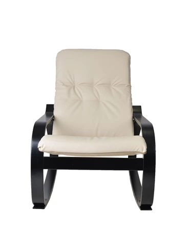  Кресло-качалка Лайма  Экокожа бежевый каркас  Венге структура