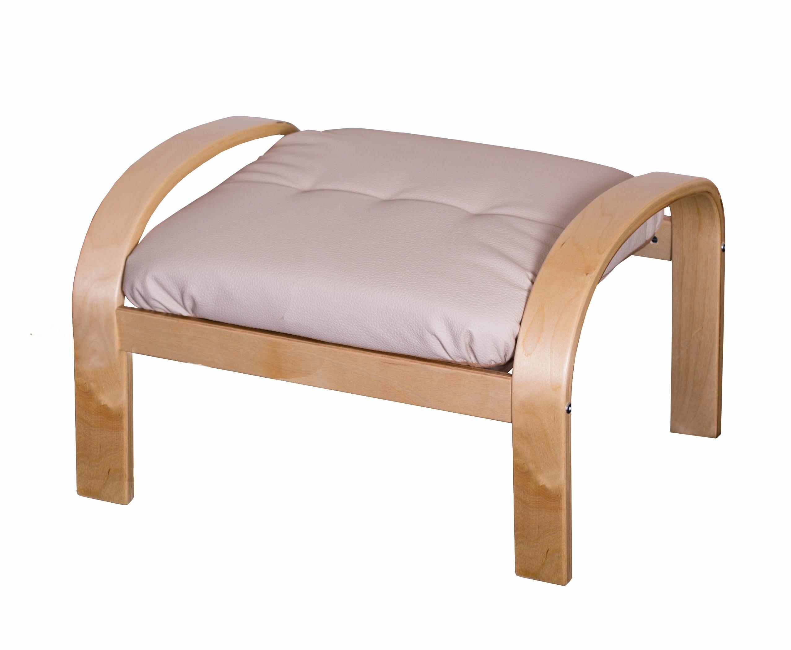 пуф Сайма  Экокожа бежевый каркас  Берёза