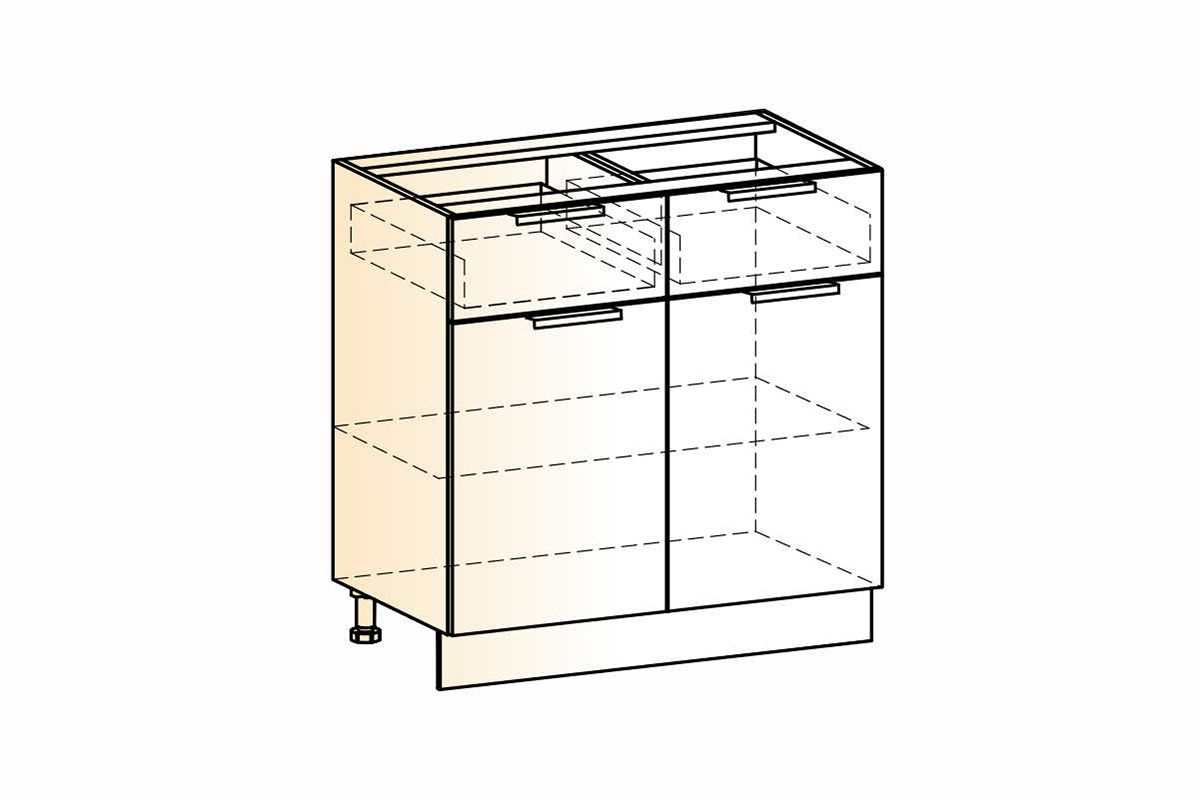 Бостон Шкаф рабочий L800 (2 дв. гл. 2 ящ.)