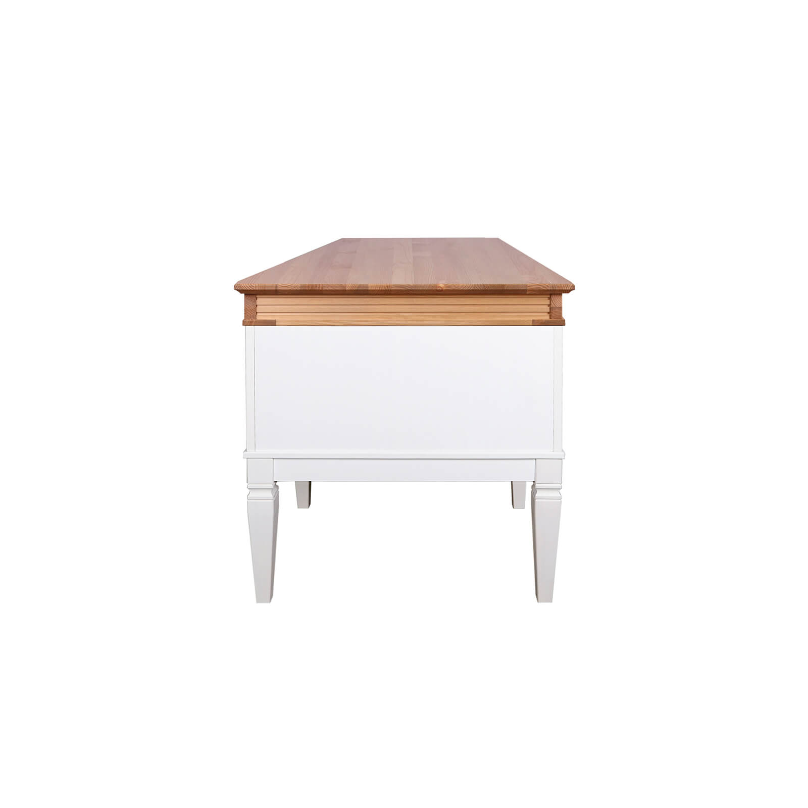 Стол письменный белый массив «Ольса» 204 (белый лак/антик 24)