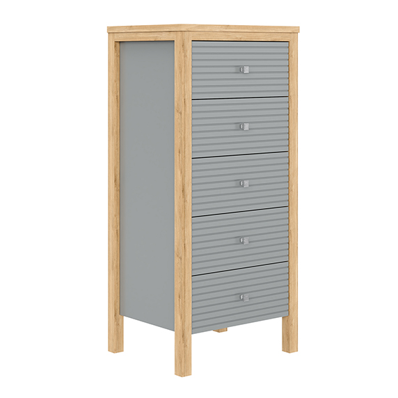 Комод массив сосны Вояж-05-Р/Я (Серый №7042+ антик №24)