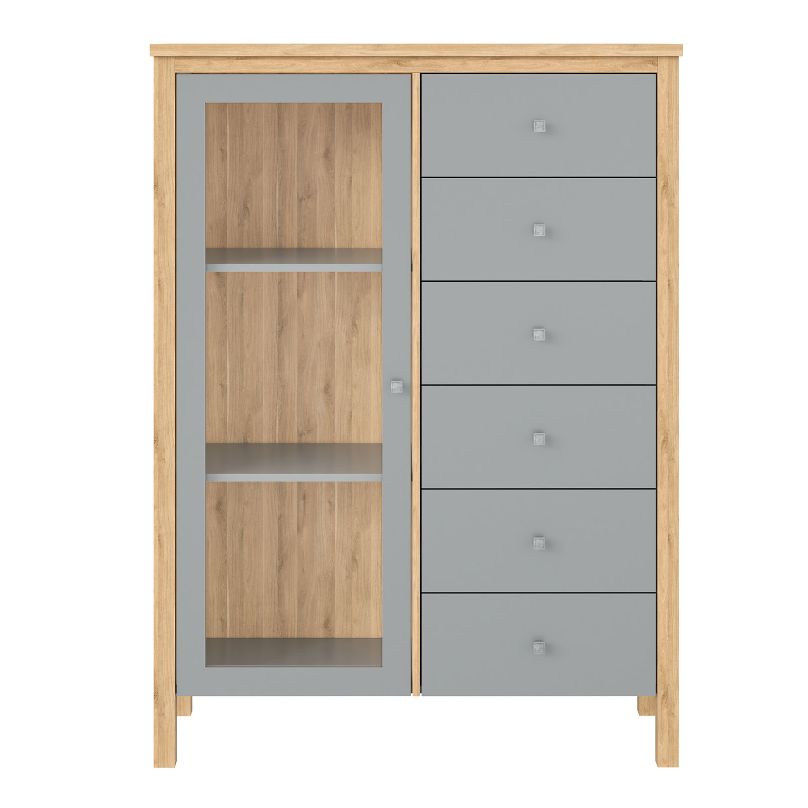 Тумба с 6 ящиками Вояж-16 (Серый №7042+ антик №24)