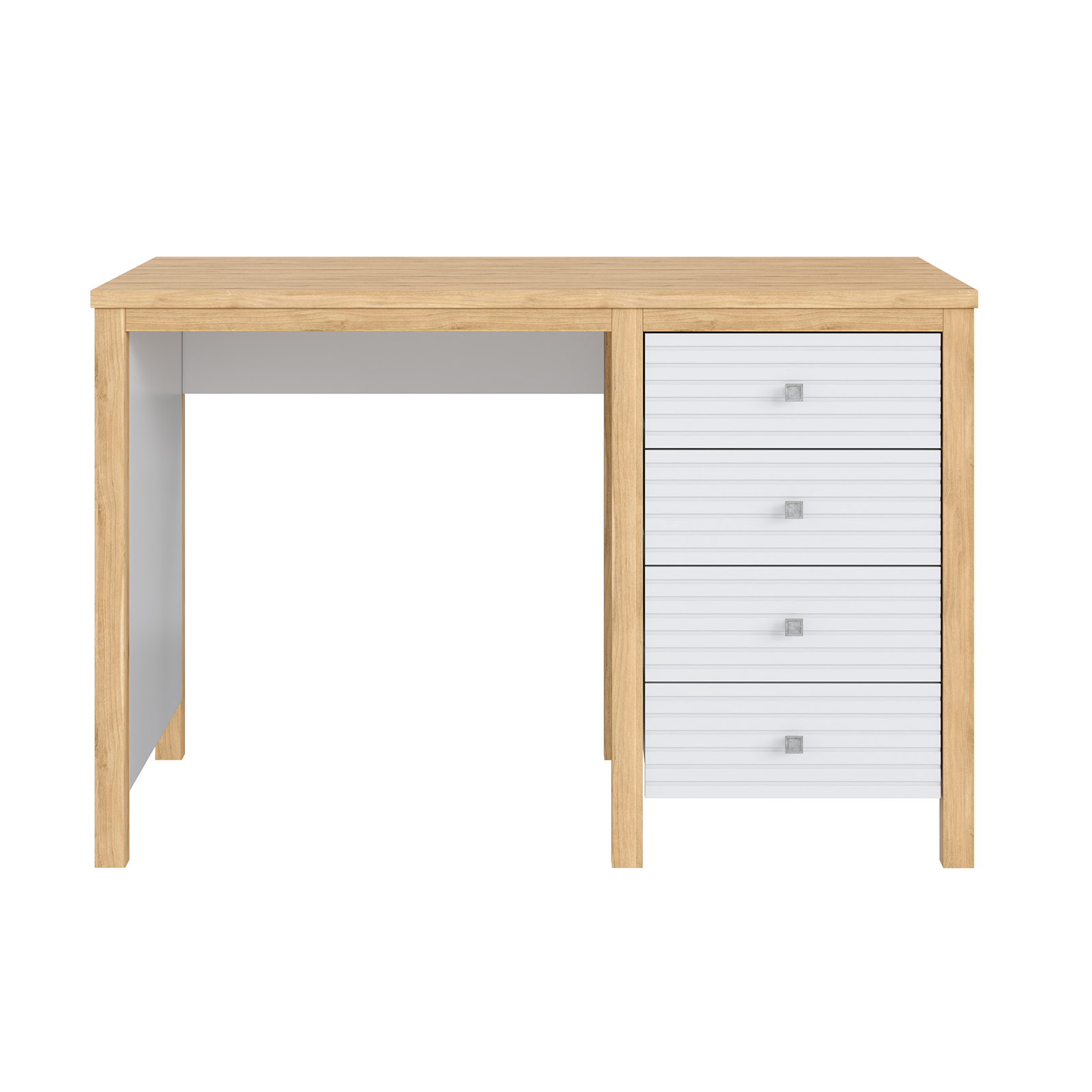 Стол письменный с ящиками Вояж-04-РЯ (Белый лак + антик №24)