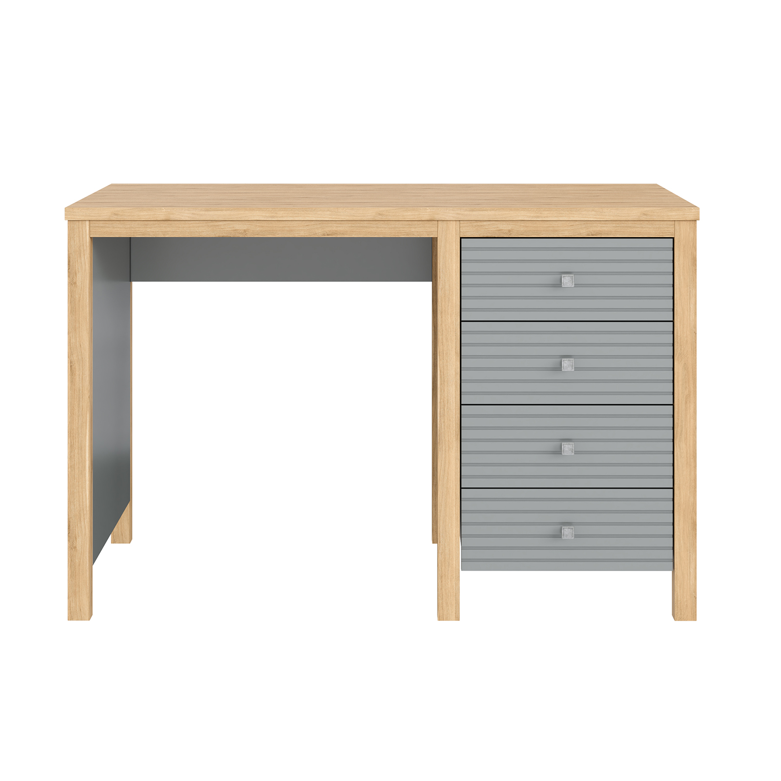 Стол письменный серый Вояж-04-РЯ (Серый №7042 + антик №24)