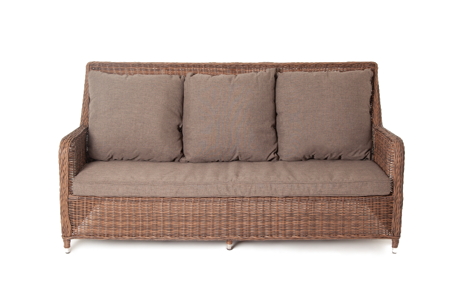 "Глиссандо" диван трехместный из искусственного ротанга, цвет коричневый