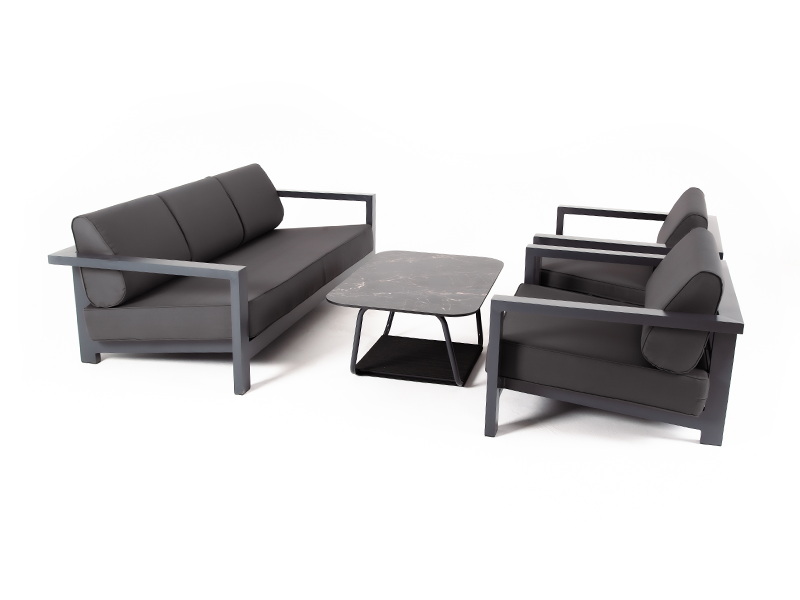 «Горнида» лаунж-зона из алюминия со столиком из HPL