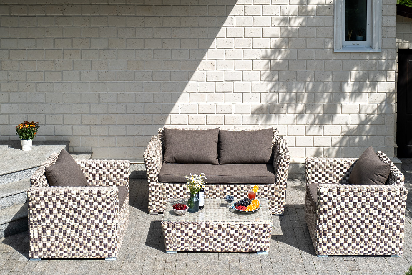 "Каприоли" лаунж-зона из искусственного ротанга, цвет бежевый