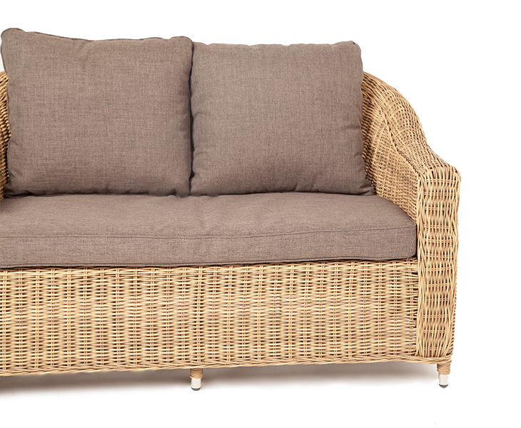 "Копаннини" диван из искусственного ротанга двухместный, цвет соломенный