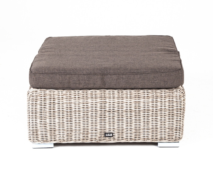 "Лунджи" плетеная оттоманка с подушкой, цвет бежевый