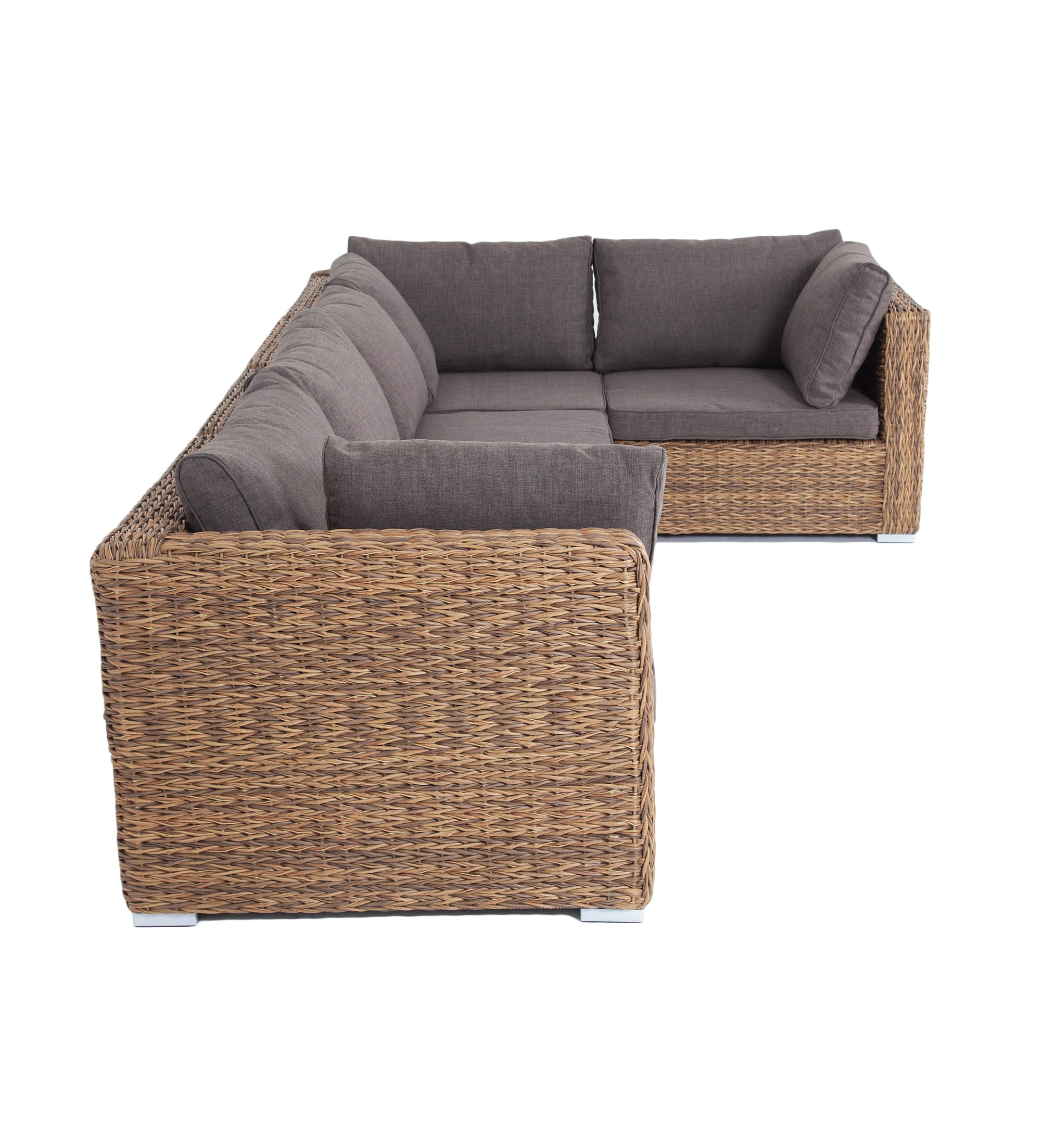 "Лунджи" трансформирующийся диван из искусственного ротанга (гиацинт), цвет соломенный