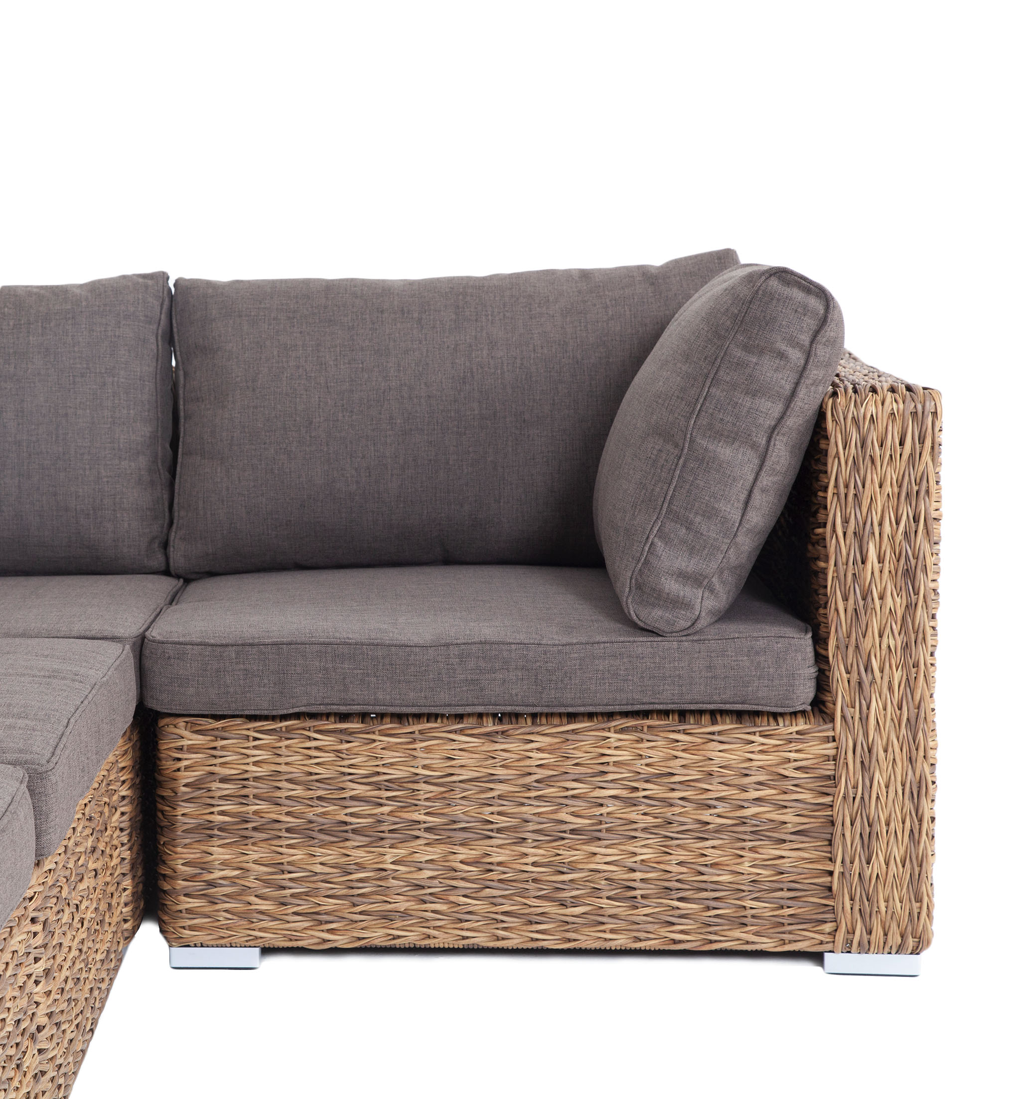 "Лунджи" трансформирующийся диван из искусственного ротанга (гиацинт), цвет соломенный