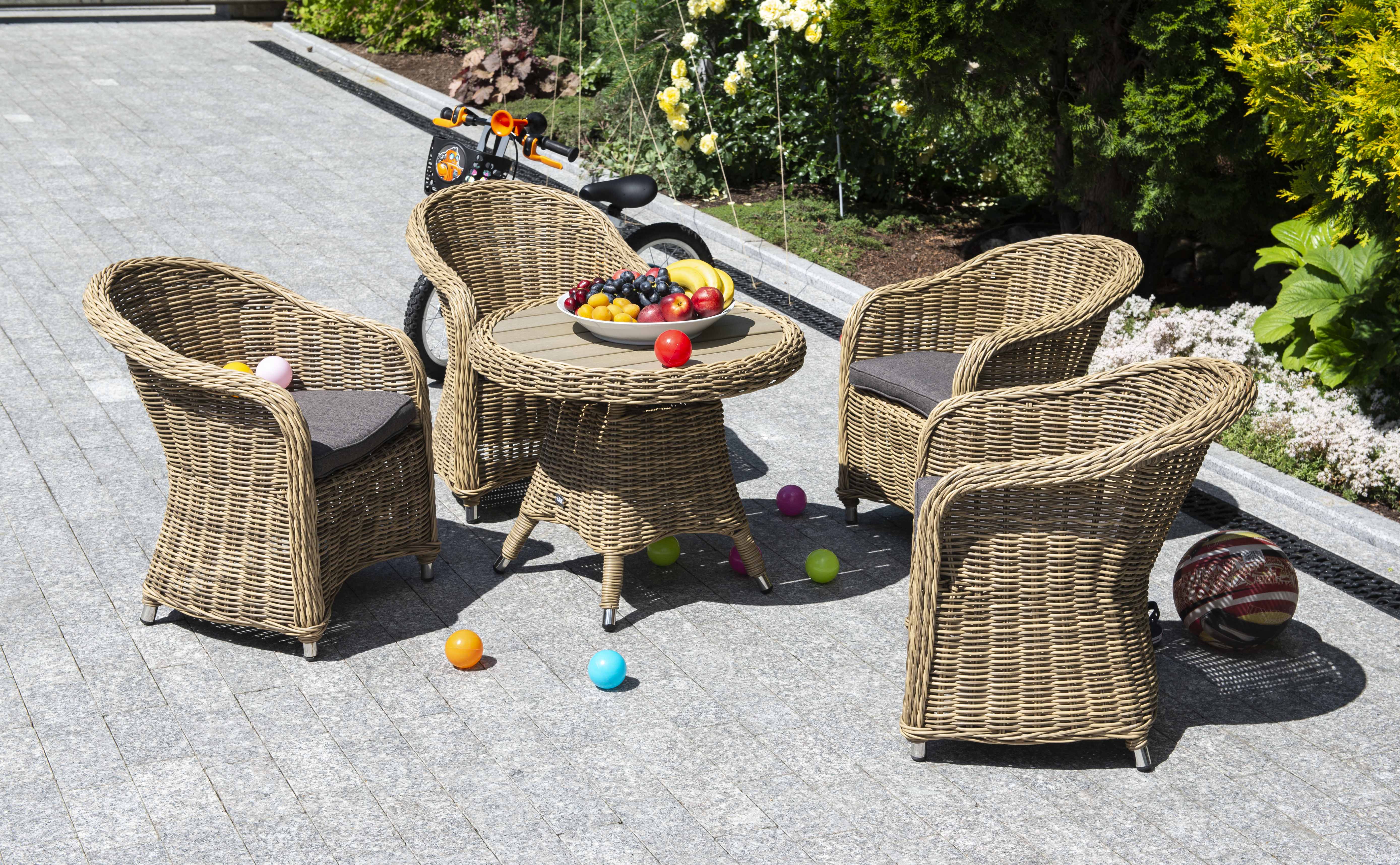 "Равенс" кофейный стол из искусственного ротанга, цвет соломенный