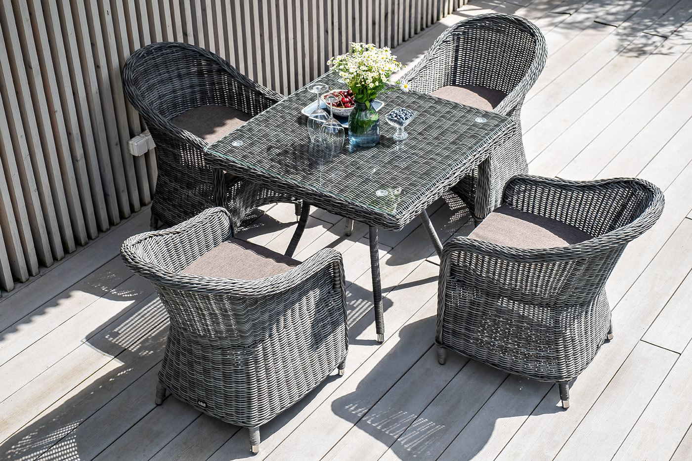 "Равенс" плетеное кресло из искусственного ротанга, цвет графит