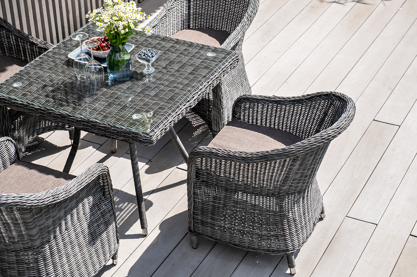 "Равенс" плетеное кресло из искусственного ротанга, цвет графит