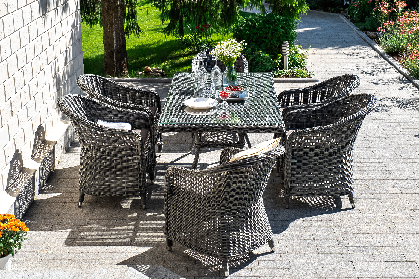 "Равенс" плетеное кресло из искусственного ротанга, цвет графит