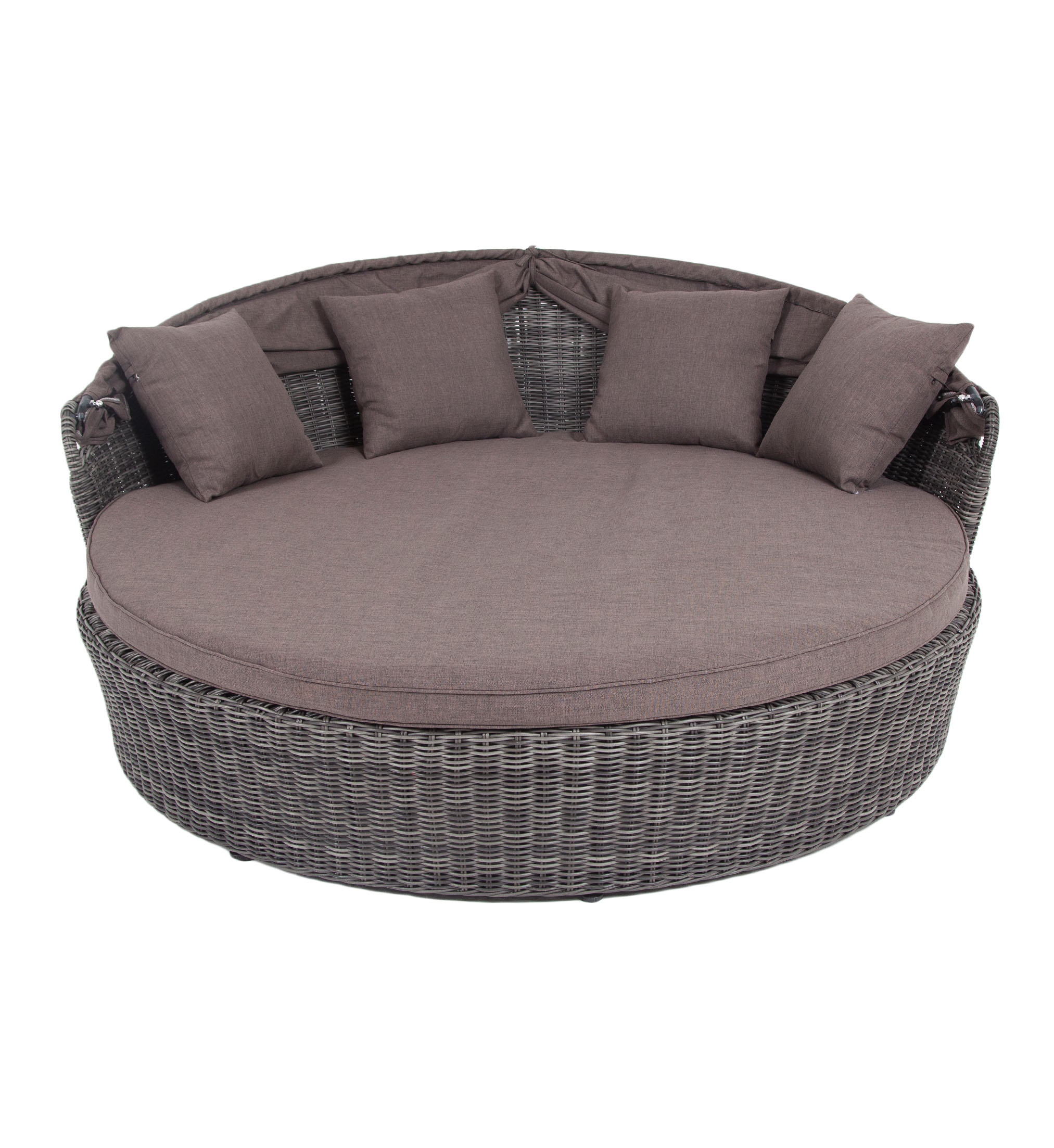 "Стильяно" плетеная кровать круглая, цвет графит