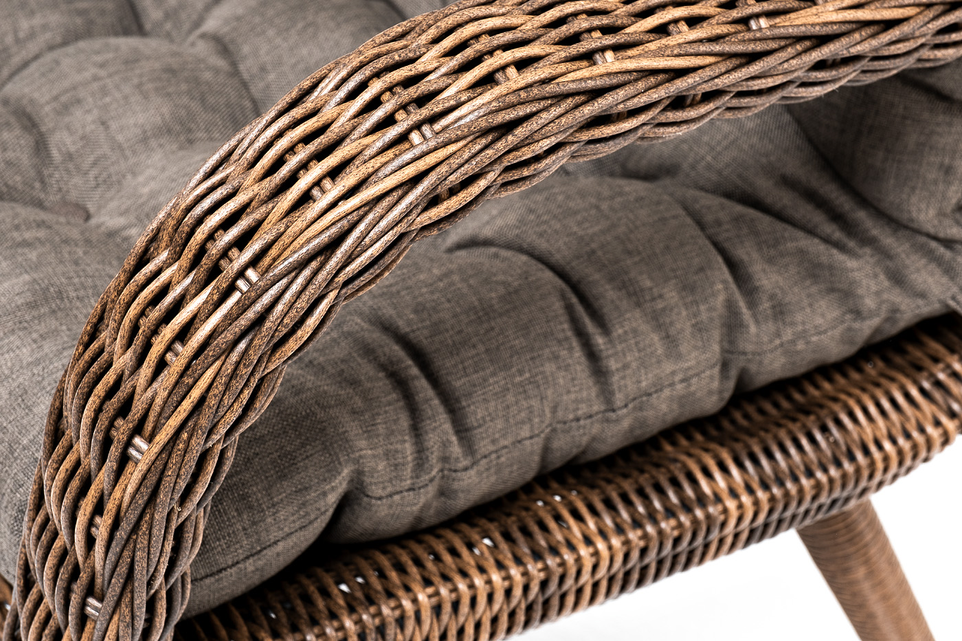 "Таррагона" кресло плетеное с подушками, цвет коричневый