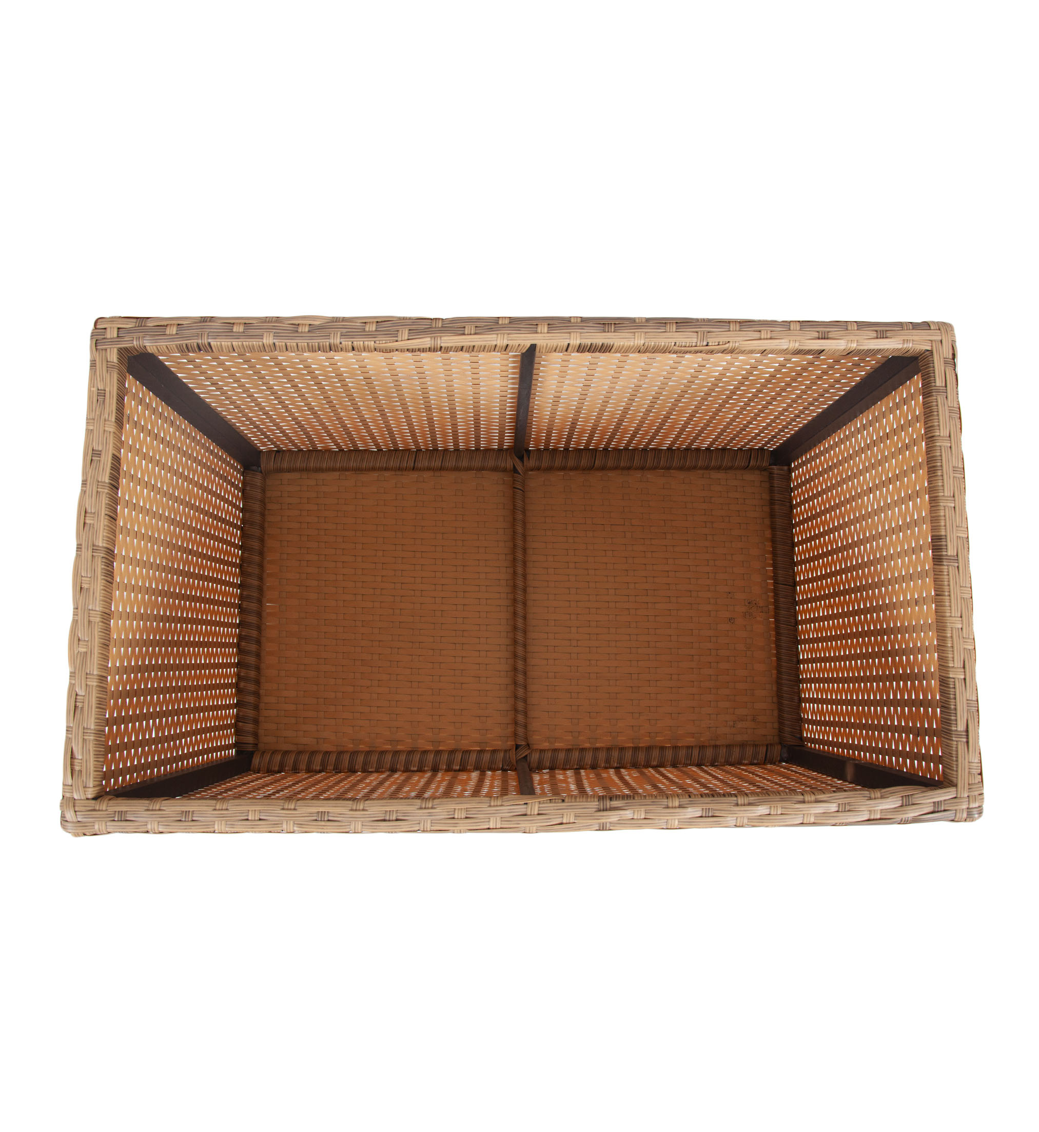 "Лунджи" кашпо для цветов большое плетеное из искусственного ротанга, цвет соломенный