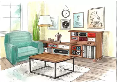 Гостиная Гуашь