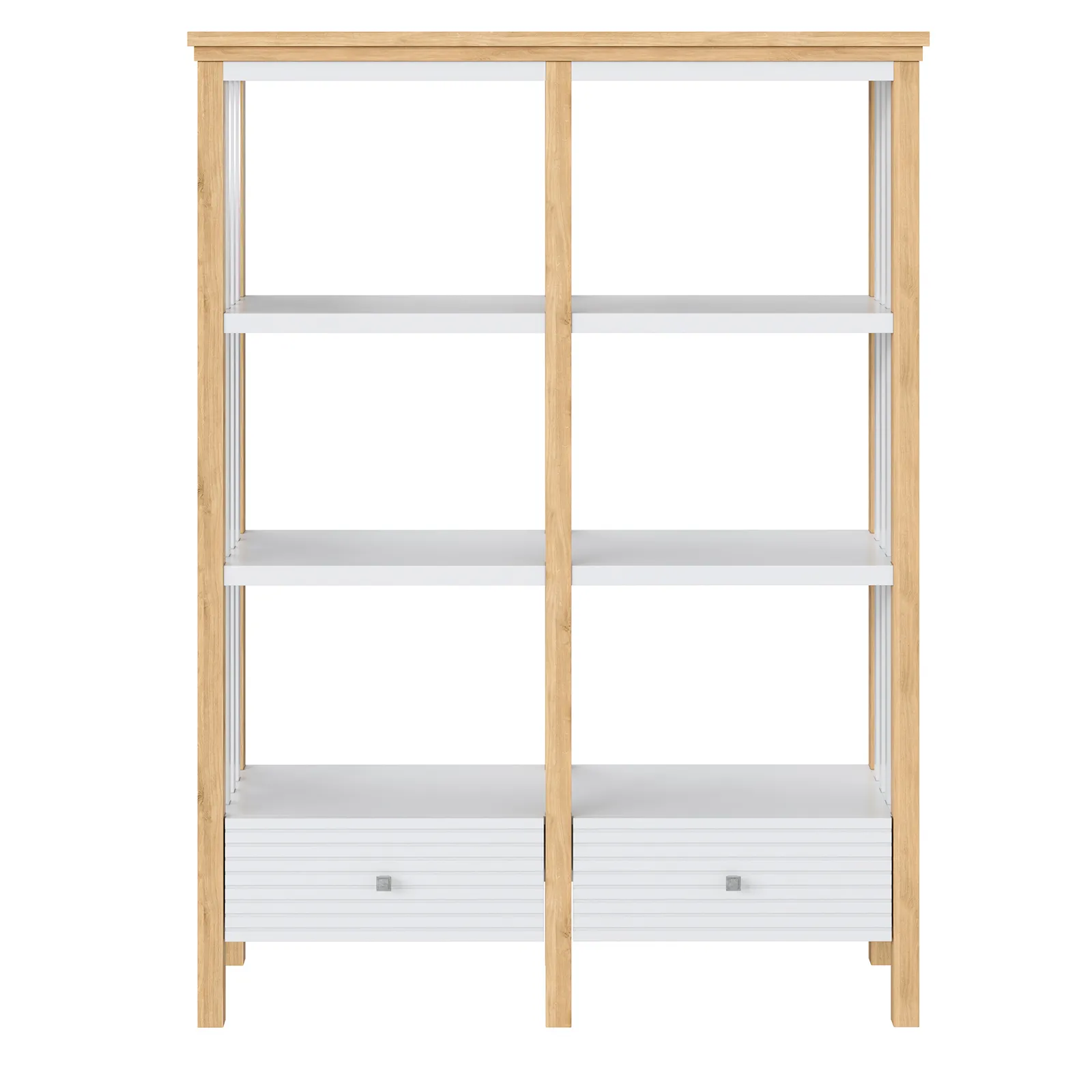 Стеллаж белый Вояж-02-160-Р/Я (Белый лак + антик №24)