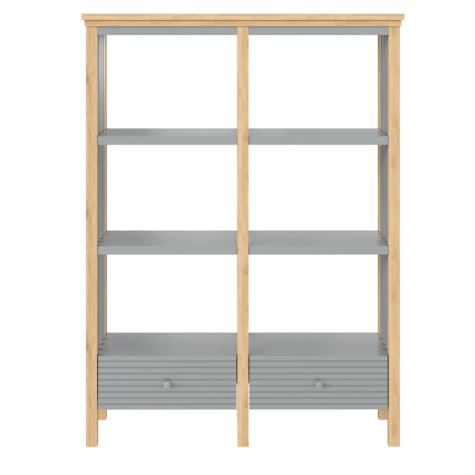 Стеллаж массив сосны Вояж-02-160-Р/Я (Серый №7042+ антик №24)