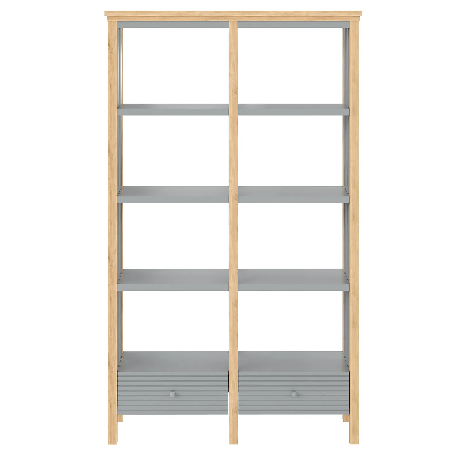 Стеллаж деревянный Вояж-02-200-Р/Я (Серый №7042+ антик №24)